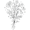 Schwarzweiß Blumengesteck mit Sternen
