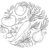 Botanical Vegetable Lineart