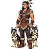 Indian with Husky dogs