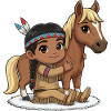 Indianerkind mit Pferd