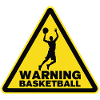 Warning Basketball Sportsman Warning Sign