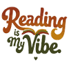 Reading Is My Vibe – Retro Buchspruch