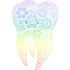 Flowers tooth in gradient