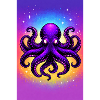 Purple Cosmic Octopus