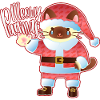 Meowy Purrmas Santa Cat Art