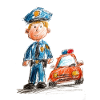 Policeman in children's cartoon