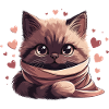 Cozy kitten wrapped in a scarf