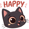 Happy Black Cat Cartoon