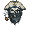 Kaptajn Skull Sailor Nautisk Sea Lake Båd
