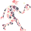 Retro Padel Player with Rackets Pattern