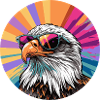 Adler mit Sonnenbrille 