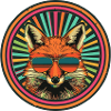 Retro Fox with Sunglasses
