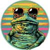 Frog with retro sunglasses