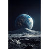 Earthrise Over Frozen Moon