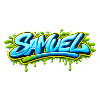 GRAFFITI-NAME SAMUEL FÜR PERFEKTES GESCHENK DRUCKBAR