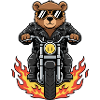 Cool Biker Bear Motorradflammen