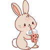 Kawaii Bunny and Bubble Tea