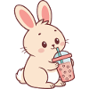 Pastel Bubble Tea Bunny