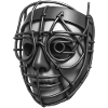 ROBOT MASK #3 - black & white