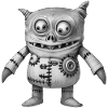 MONSTER DOLL #5 - black & white
