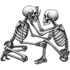 SKELETONS IN LOVE #4 - black & white