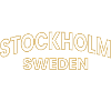 Stockholm Sweden Gold Outline Text