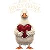 Loving Valentine's Day goose with heart