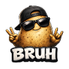 Scald potato with sunglasses