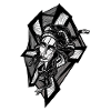 Schwarz-weißes Gorgon-Design Nr. 9