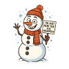 Snowman with Gingerbread Saying