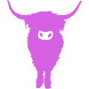 Purple Fancy Highland Cow
