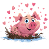 Piggy in the Mud Heart