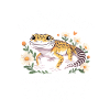 LeopardGecko Charm with Flowers