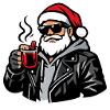 Biker Santa Coffee Break