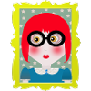 Retro-Porträtmädchen mit Brille