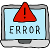 Laptop Error Warning Illustration