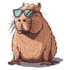 Cool capybara with sunglasses illustration