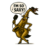 Saxophone singer with microphone