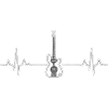 Guitar Heart ECG Line Music Rock