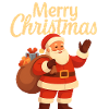 Fröhlicher Santa mit Geschenkesack