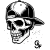Skull with baseball cap – Street Style