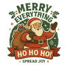 Santa Spread Joy Christmas Motif