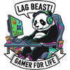 Lag Beast Panda Gamer Motif