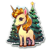 Weihnachts-Einhorn im Lichterwald