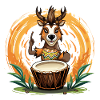 Drum deer in the wild circle