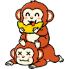 Cheeky Monkey Eating Watermelon on Friend