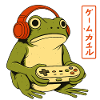 Rana giapponese Vintage Gamer Arte divertente da gaming