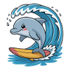 Dolphin Surfer on Wave Magic