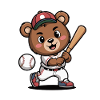 Bärenheld am Baseballschläger