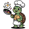 Kitchen Turtle with Chef's Hat